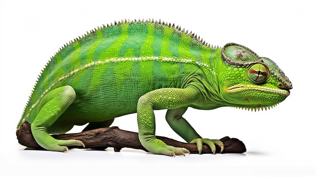 Chameleon Isolated on White Background with Clipping Path