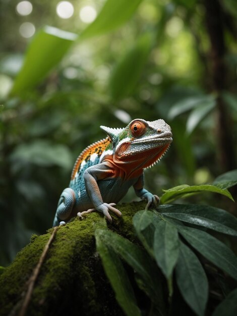 Chameleon in the jungle