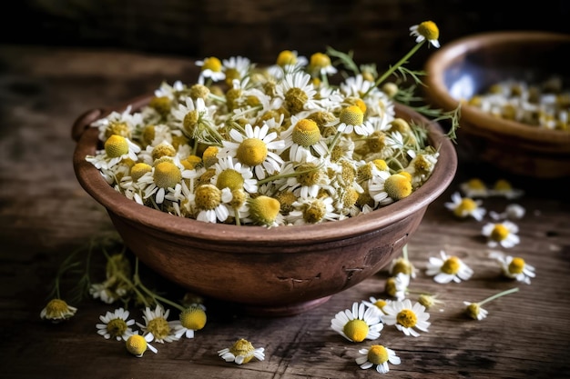 Chamomile flowers for the winter Generative AI