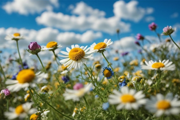 Chamomile meadow natures summer beauty