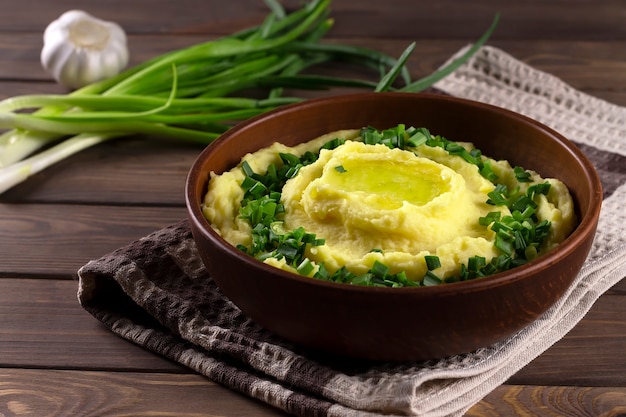 Champ  Irish mashed potatoes with green onions and milk.