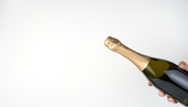 Champagne bottle close up