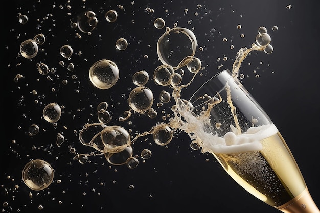 Фото Шампанские пузырьки создают образец нового года