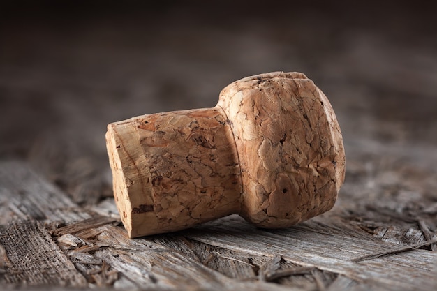 Champagne cork made of natural wood