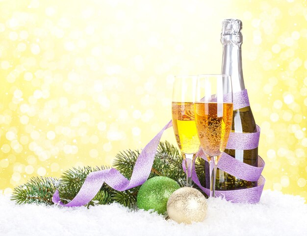 Champagne en kerst decor