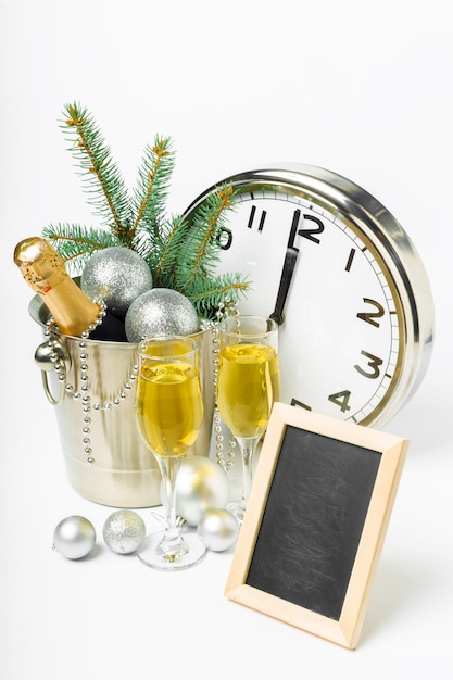 Champagne en kerst decor