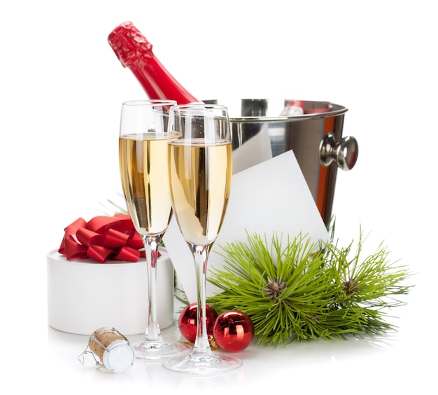 Champagne en kerstcadeaus