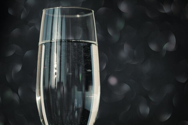 champagne glass on bokeh background