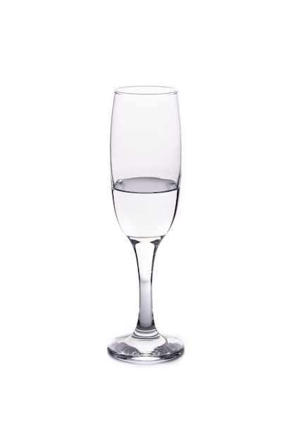 Champagne glass isolated on white backgroundxA