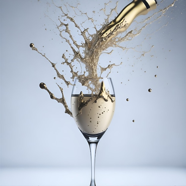 Champagne glass splash