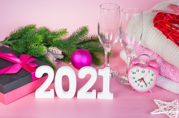 Champagne glasses New year 2021