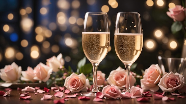 Champagne Serenity Een romantische toast in sprankelende Ambian