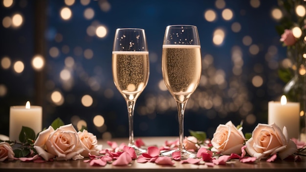 Champagne Serenity A Romantic Toast in Sparkling Ambian