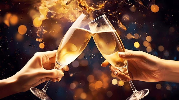 Champagne viering toast achtergrond Generatief ai-ontwerp