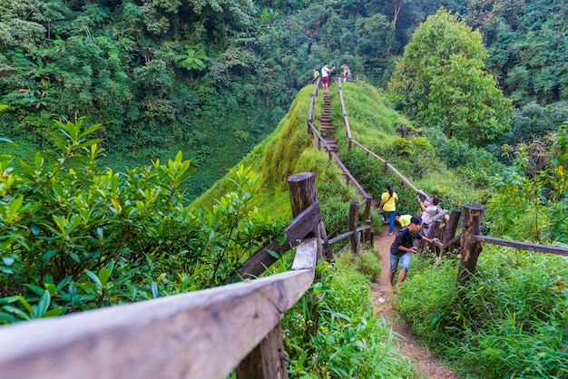 Photo champasak laos dec 9 the laos waterfall on dec 9 2015 in champasak laos the falls begin in shallow pools atop a steep hillside these lead to the main fall with a 60 metres cascade