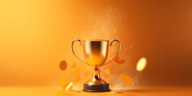 Champion golden trophy for winner background