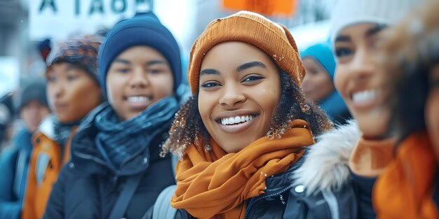 Photo championing equality activists unite in powerful protest against racism concept racial equality protest movement social justice advocacy community empowerment