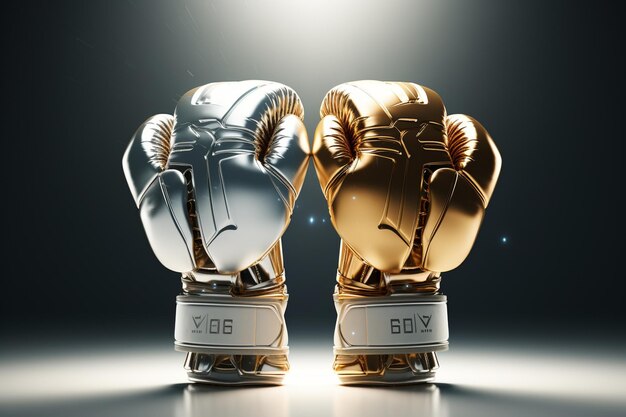 Фото Чемпионат слава золотые и серебряные боксерские перчатки r 00164 01