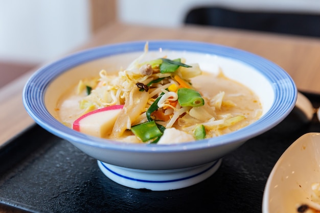 Champon Ramen (a noodle dish that is a regional cuisine of Nagasaki, Japan).