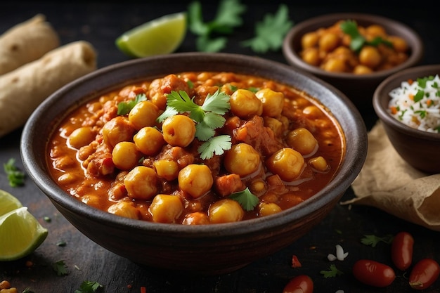 Photo chana masala with chaat masala