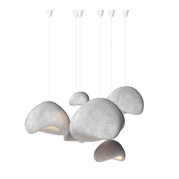 Foto lampadario sul soffitto isolato su sfondo bianco lampada sospesa luce pendente illustrazione 3d