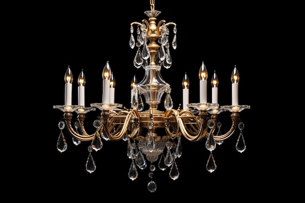 Chandelier versierd met meerdere kaarsen op een witte of heldere oppervlakte PNG doorzichtige achtergrond