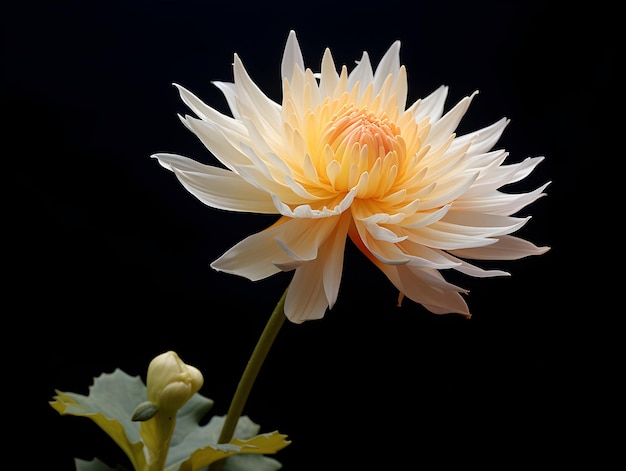Chandramallika flower in studio background single Chandramallika flower Beautiful flower