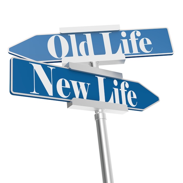 오래된 삶과 새로운 삶의 징후로 방향을 바꾸십시오.
