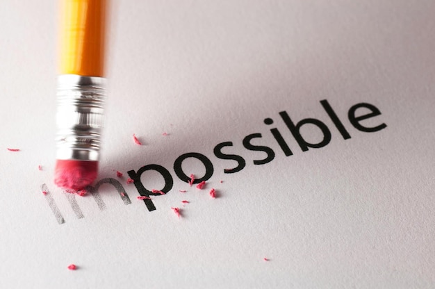 Photo changing the word impossible to possible