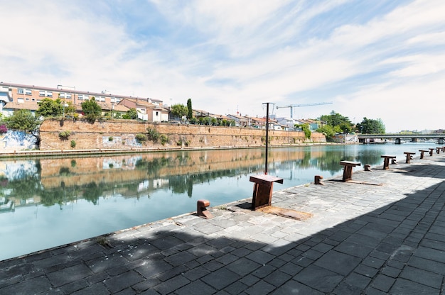 Channel of the port of Rimini Italy