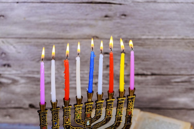 Chanoeka het joodse festival van lichten hanukkah menorah