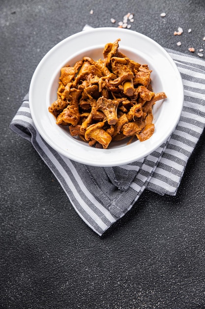 chanterelles mushrooms marinated aperitif food fresh meal food snack on the table copy space food