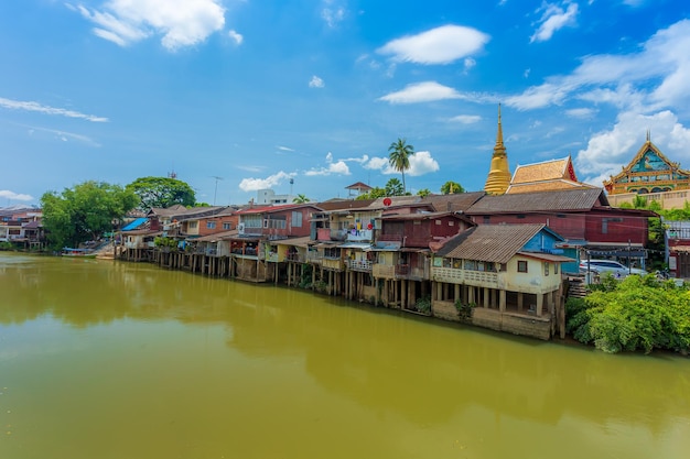 Chanthaburi rivier Klassiek dorp in de buurt van rivier Chanthaburi Old Town Waterfront Landmark met