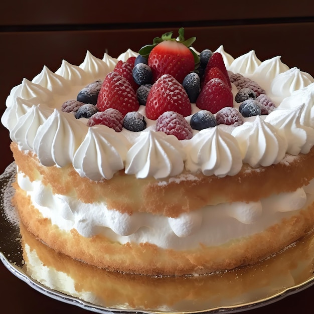 chantilly cake with berries