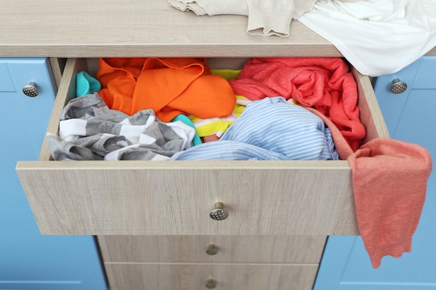 Chaos in chest of drawers