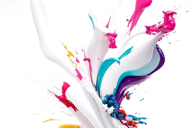 A chaotic explosion of nail polish colors cascaded across a pristine white surface