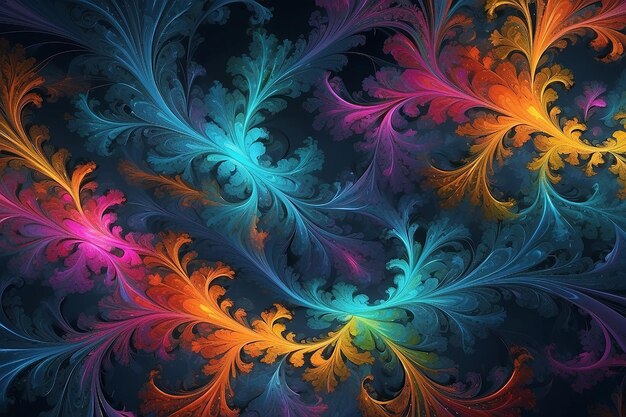 Chaotic Fantasy Fractals Colorful 3D Rendering for Mesmerizing Wallpaper