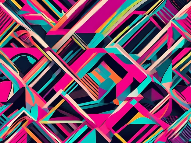 Chaotic geometric shapes abstract art