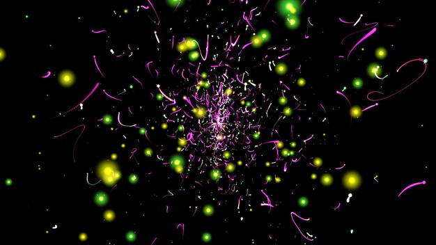 chaotic green and pink particles