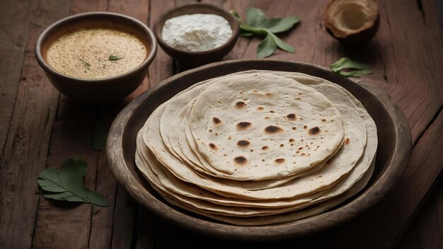 Chapati of tava roti ook bekend als Indiase brood of fulka of phulka