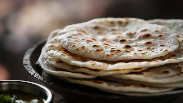 Chapati of tava roti ook bekend als Indiase brood of fulka of phulka