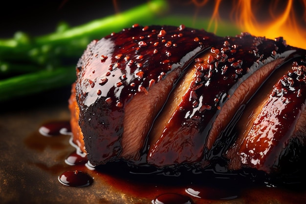 Char siu traditional chinese cuisine popular dish