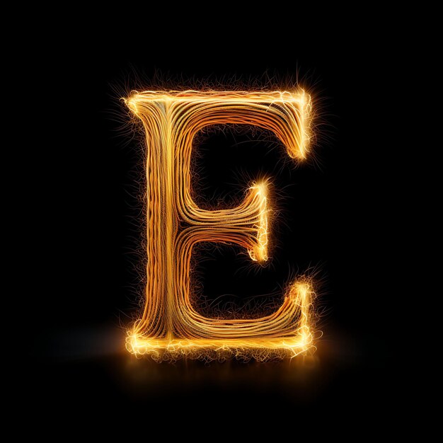 Character Alphabet Design of E Tweed Material Octane Render Creative on Black BG Luxury Expensive