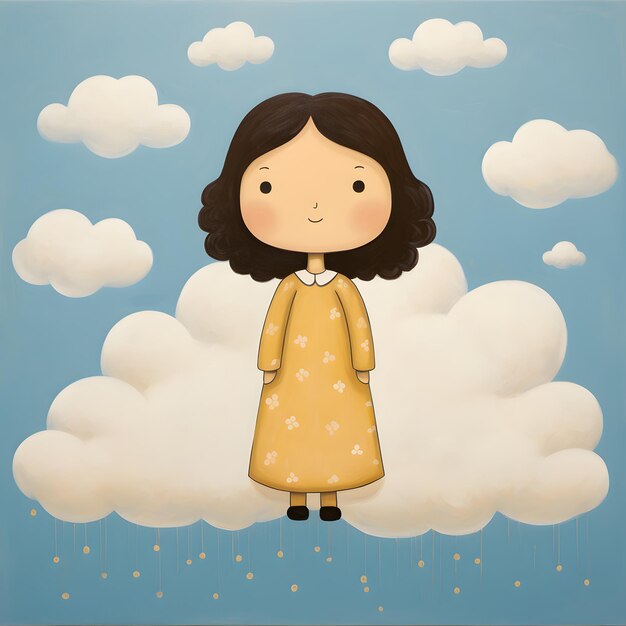 a character of an angel in a naive art style