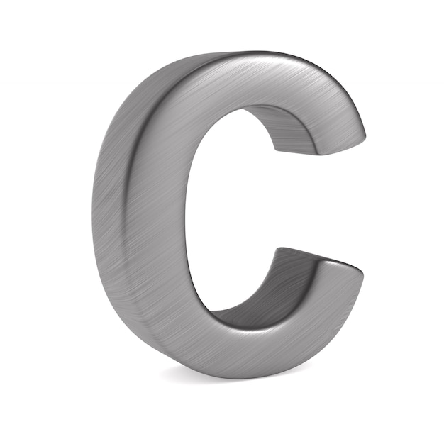 Character C on white space. Isolated 3D illustration