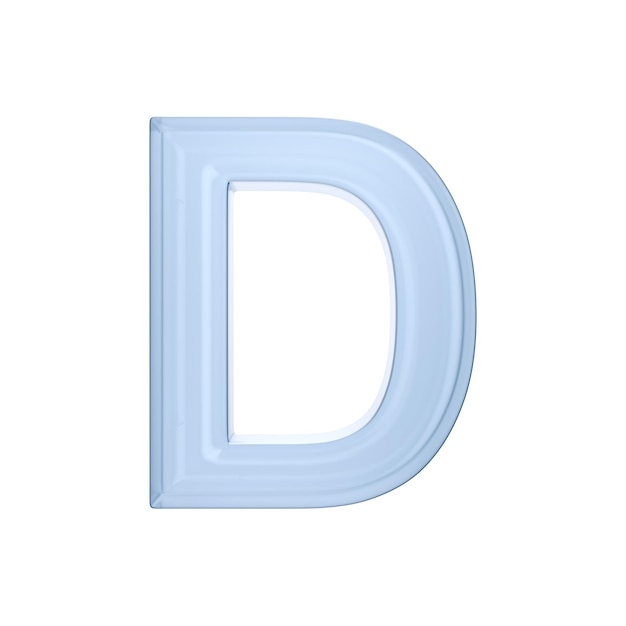 Character D on white background Isolated 3D illustration