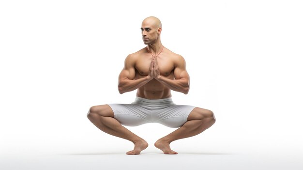 Photo character demonstrating yoga poses