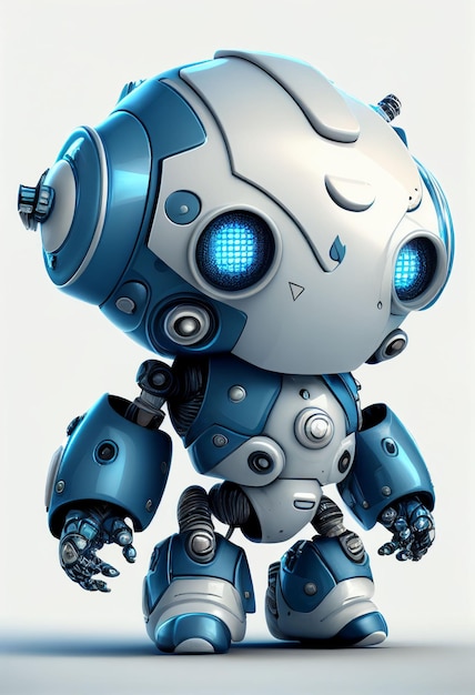 Character design of little cute robot on isolated background Created with Generative AI technology