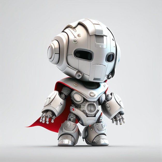 Character design of little robot on isolated background Created with Generative AI technology