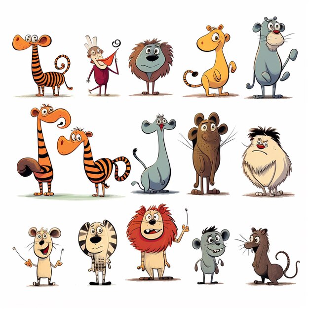 A character designs whimsical animals in the style of comic artists